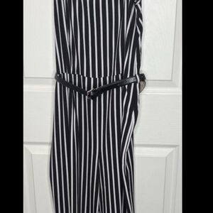 Black and White Striped Jumpsuit